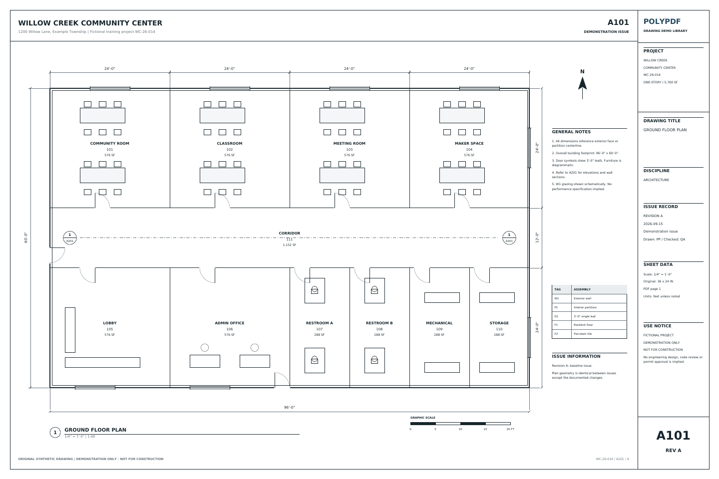 Measure the Willow Creek architectural plan