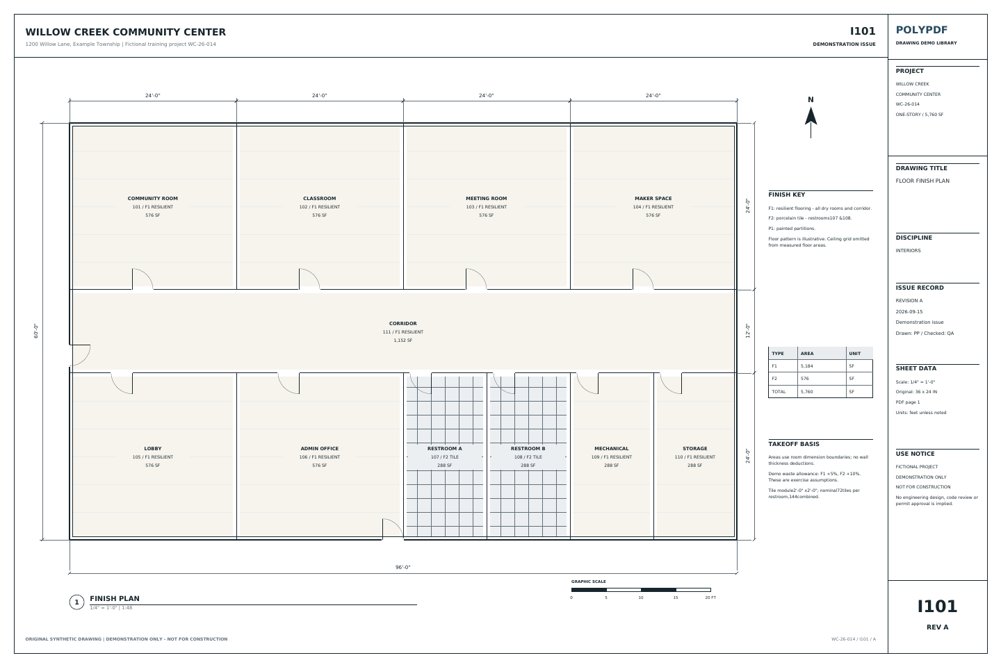 Take off finishes from the Willow Creek interiors plan