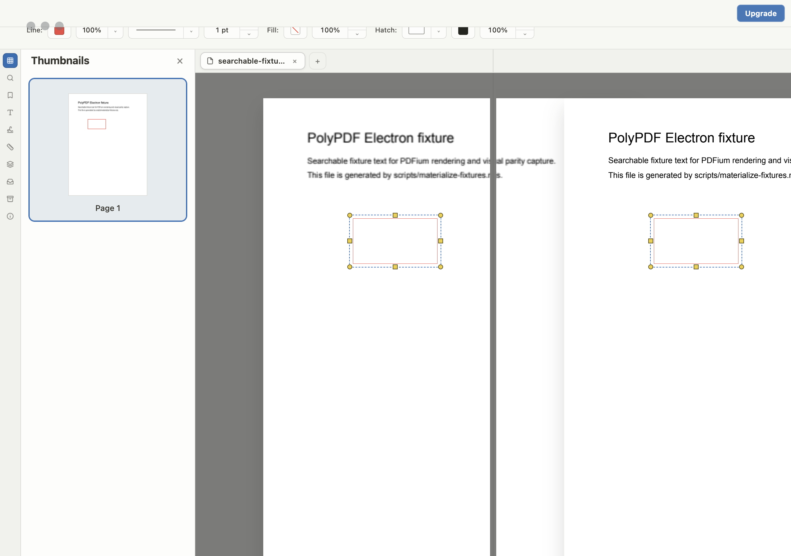 Current PolyPDF split drawing view with two PDF revisions displayed side by side for inspection